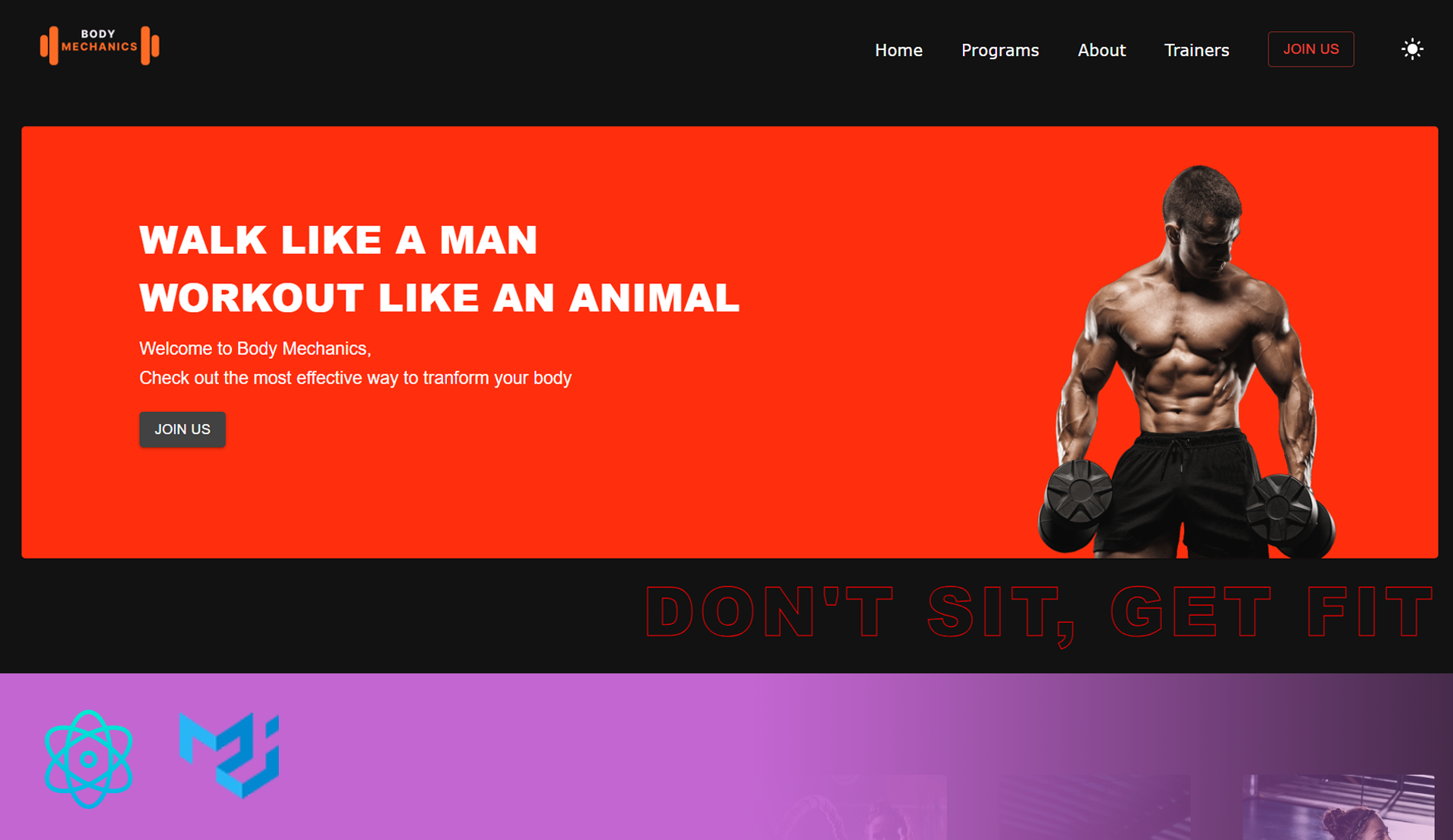Body Mechanics Gym Website